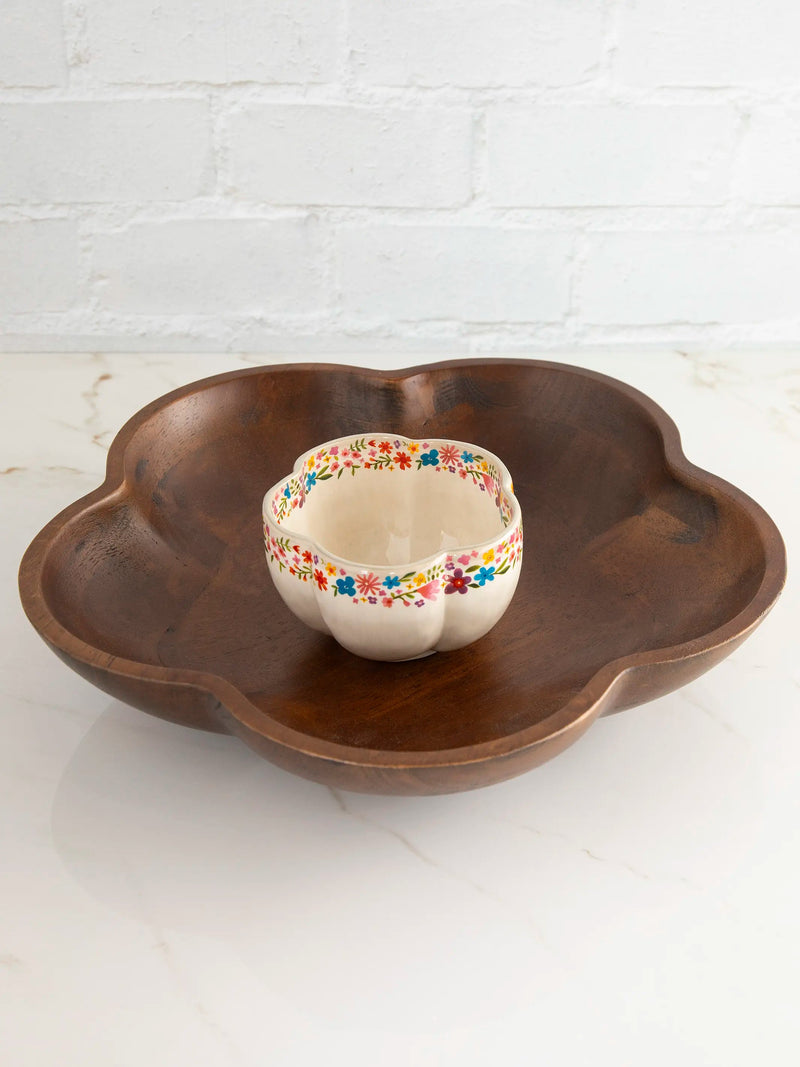 Natural Life Flower Chip & Dip Serving Bowl