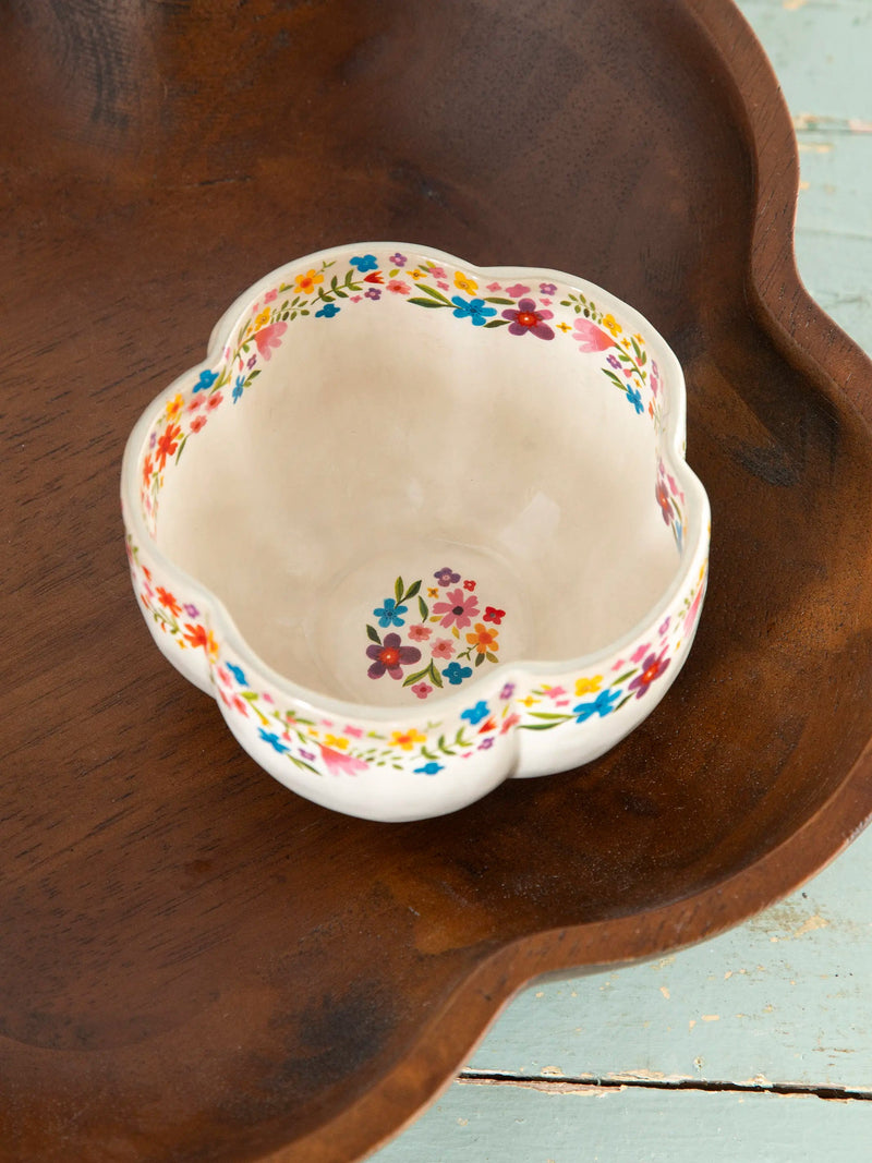 Natural Life Flower Chip & Dip Serving Bowl