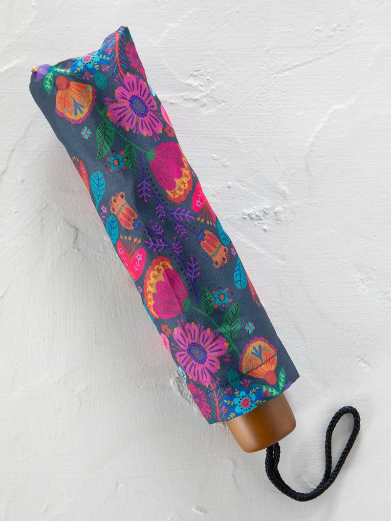 Natural Life® Fold Up Umbrella - Navy Flower