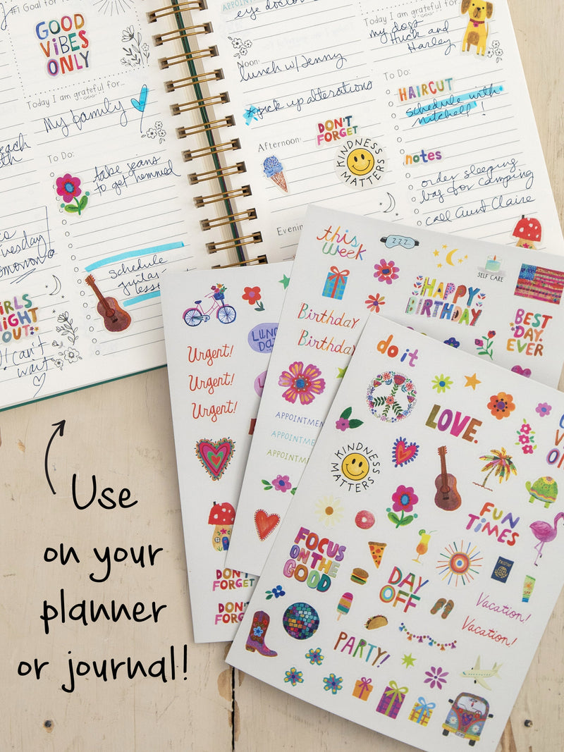 Natural Life Planner Sticker Set, Set of 3 - Multi