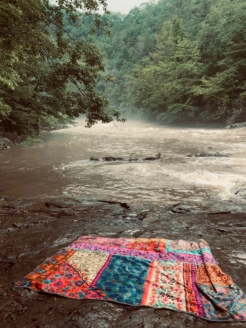 Natural Life XL Water Resistant Picnic Blanket - Patchwork