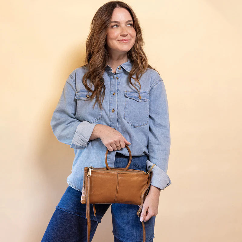 HOBO Sable Crossbody - Polished Leather | Truffle