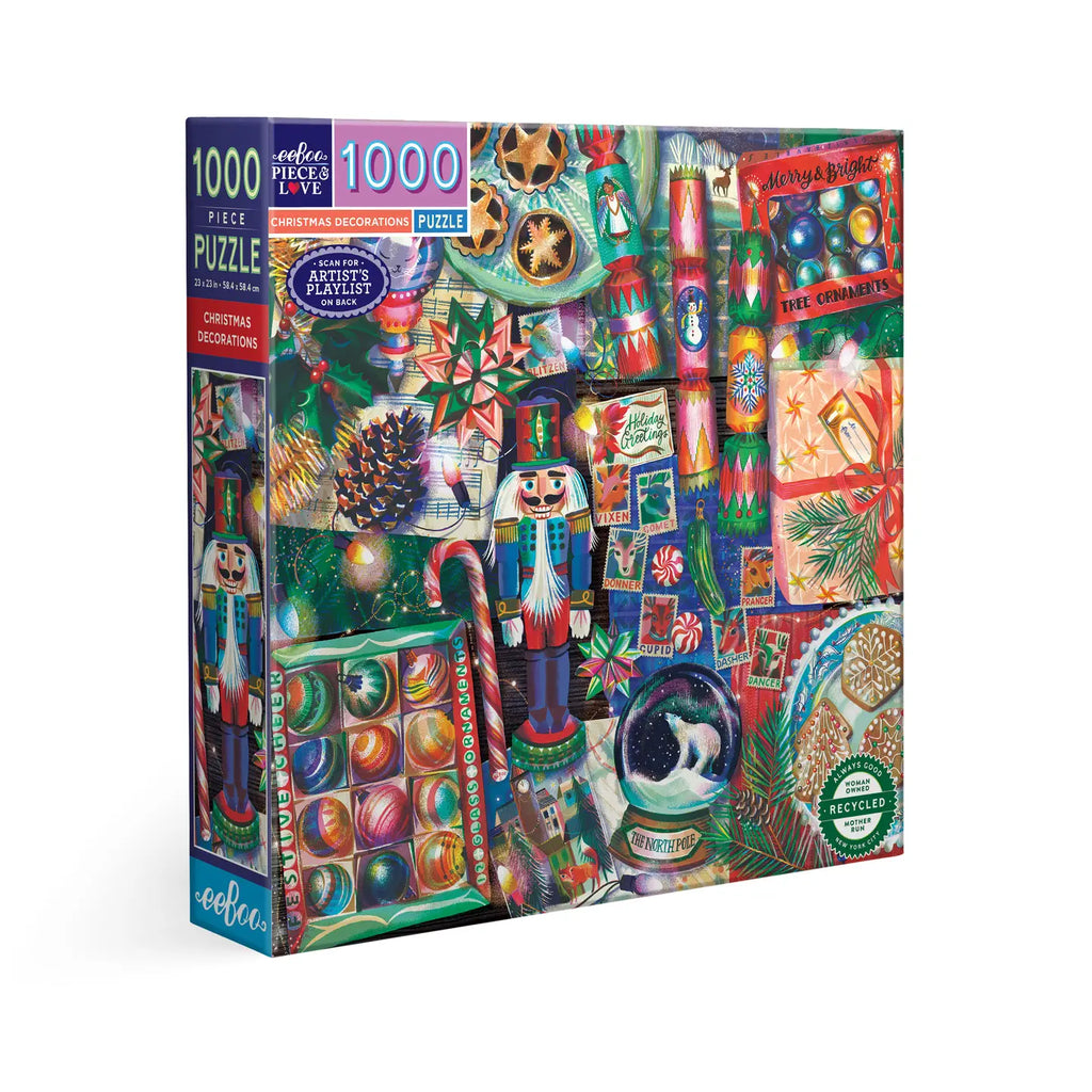 eeBoo - Christmas Decorations 1000 Piece Square Puzzle