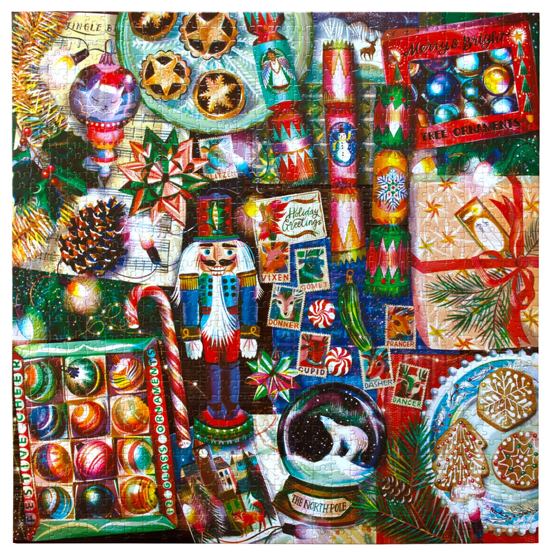 eeBoo - Christmas Decorations 1000 Piece Square Puzzle