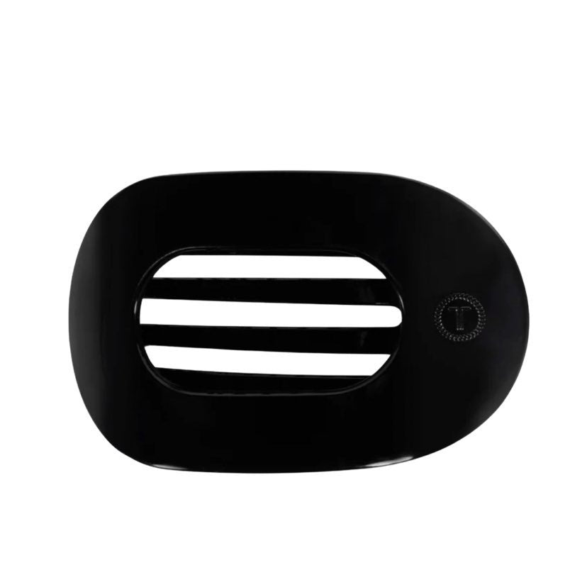 TELETIES - Jet Black Flat Round Hair Clip - Assorted Sizes