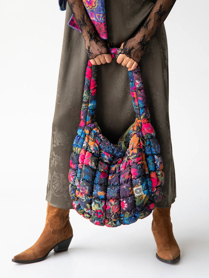 Natural Life Puffy Fit-It-All Bag - Dark Floral Garden