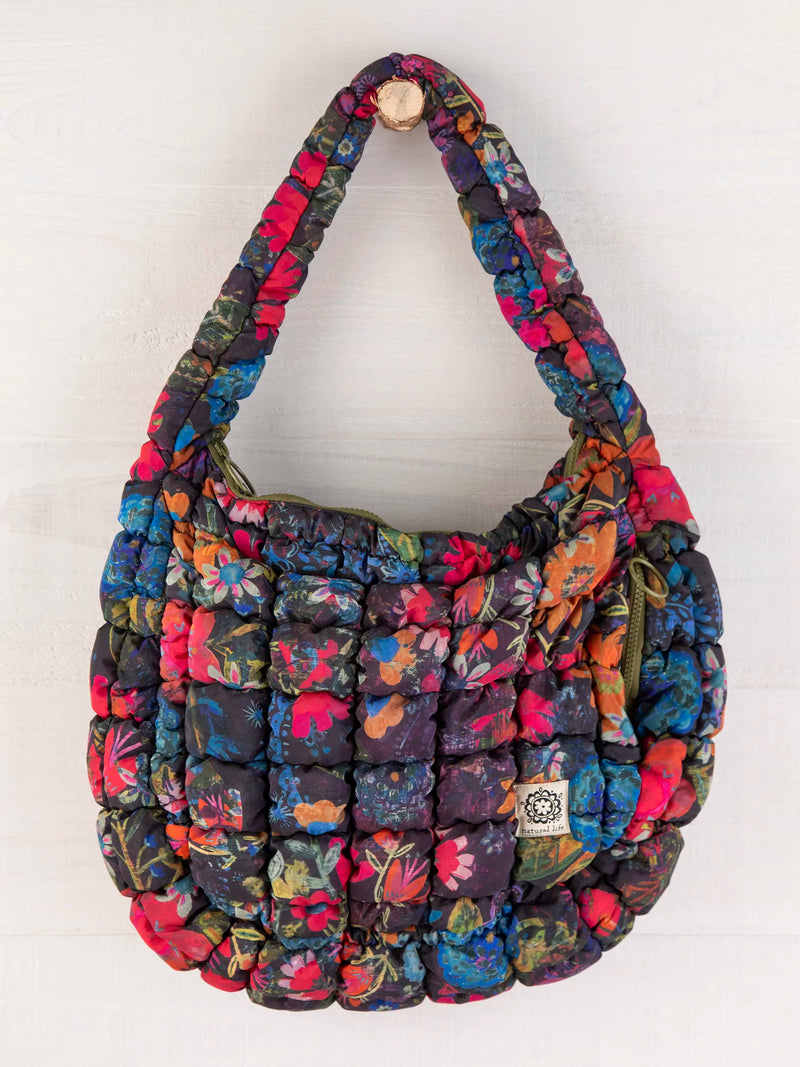 Natural Life Puffy Fit-It-All Bag - Dark Floral Garden