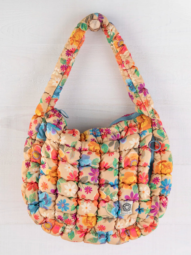 Natural Life Puffy Fit-It-All Bag - Painted Floral Taupe