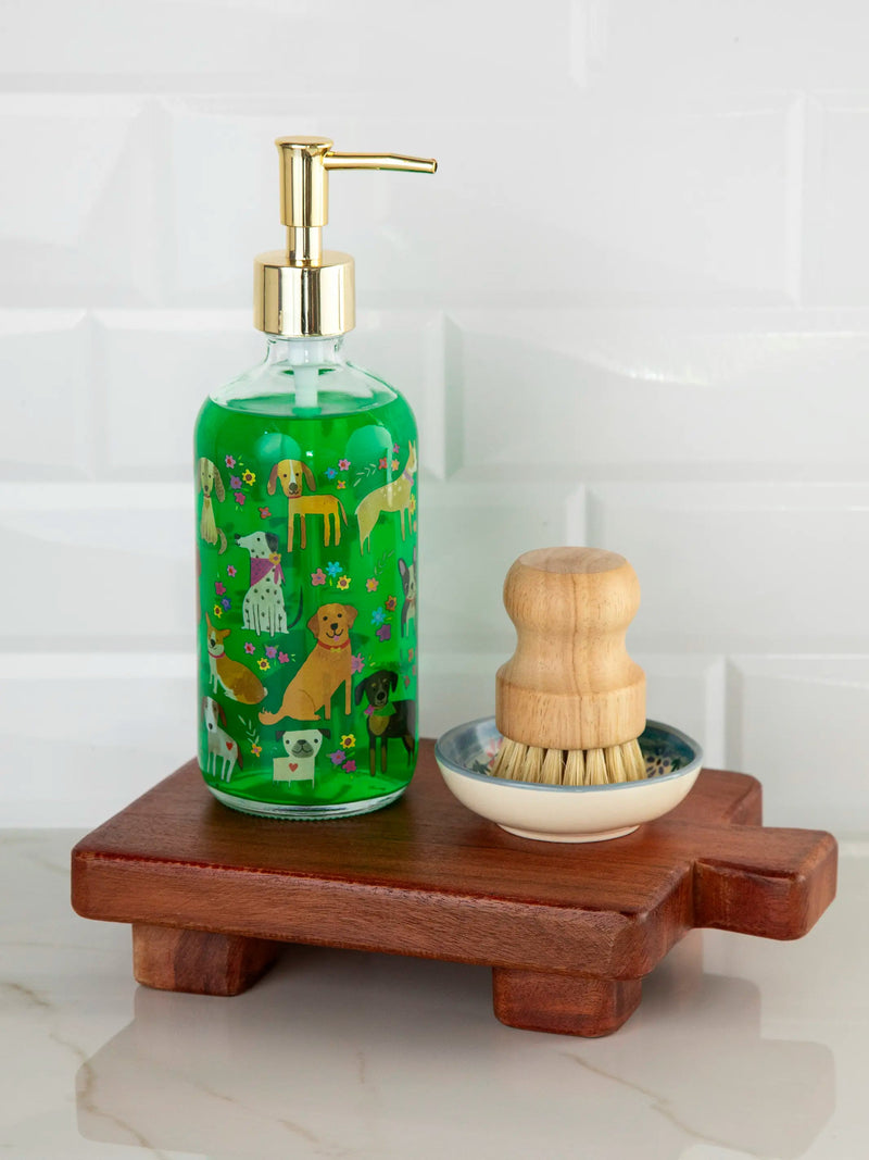 Natural Life Glass Soap Dispenser - Dog Floral