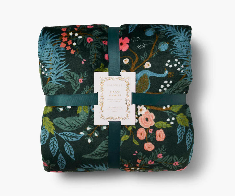 RIFLE PAPER CO. Peacock Fleece Blanket