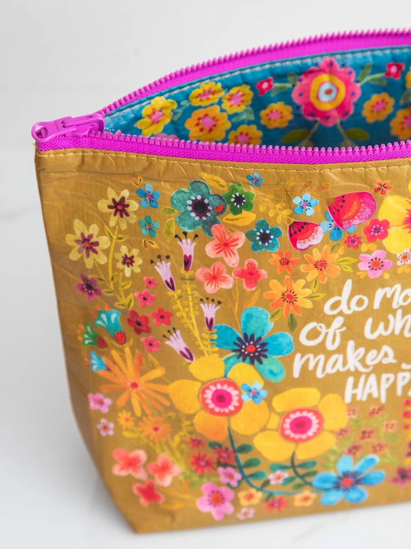 Natural Life® Recycled Zipper Pouch - Makes You Happy