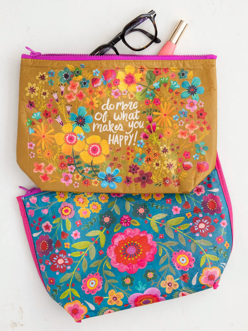 Natural Life® Recycled Zipper Pouch - Makes You Happy