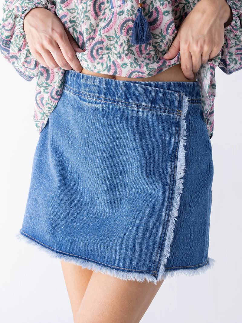 Natural Life Denim Mini Skirt - Medium Wash