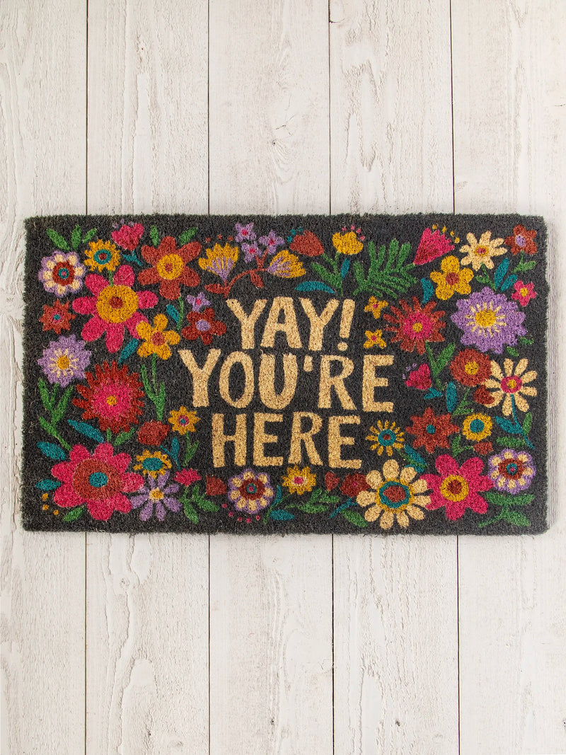 Natural Life Bungalow Doormat - Yay You're Here