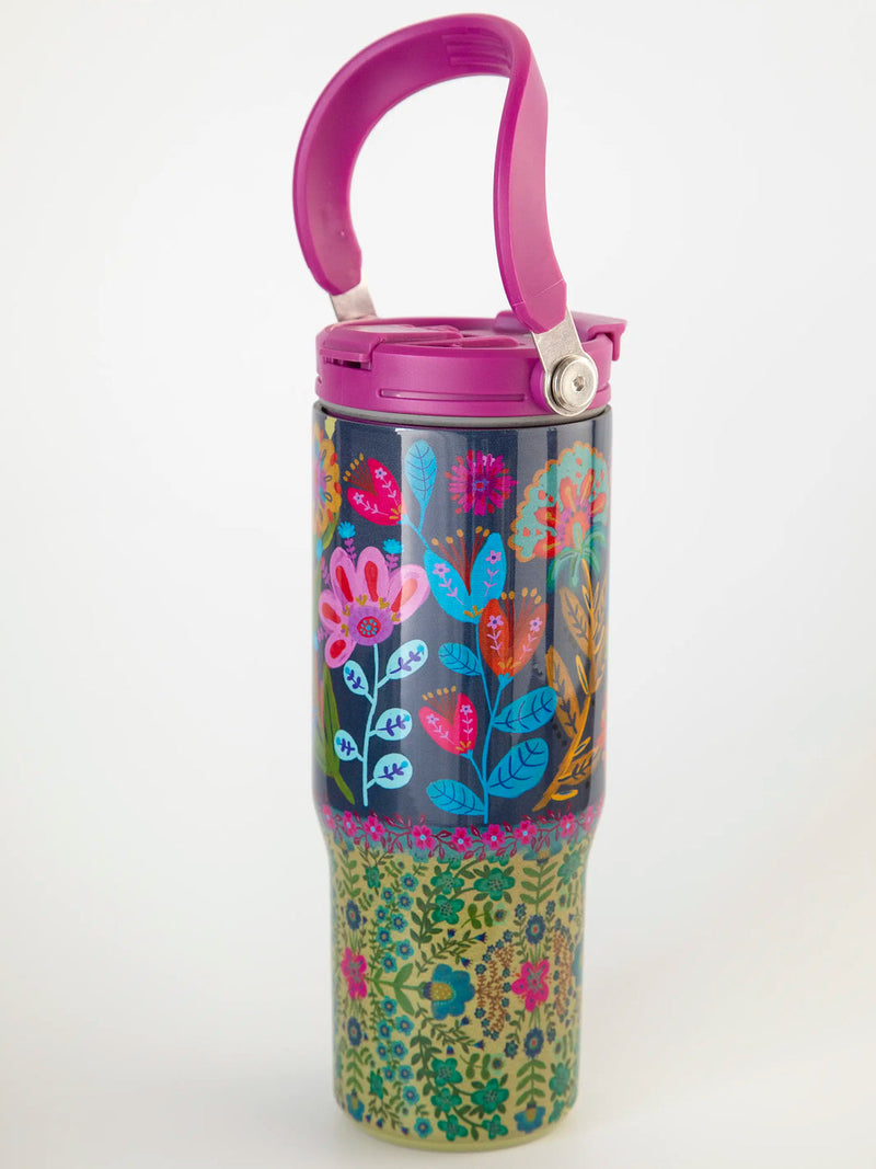 Natural Life® 30oz Tumbler - Navy Folk Flower