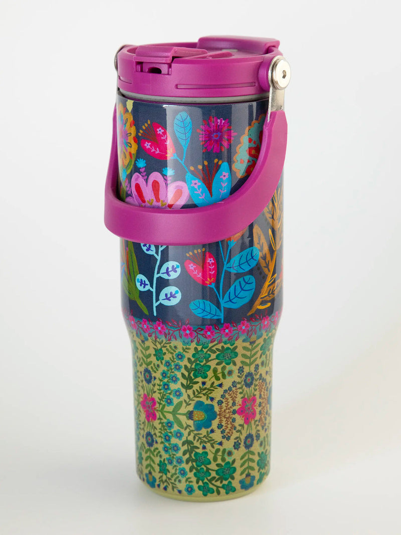 Natural Life® 30oz Tumbler - Navy Folk Flower