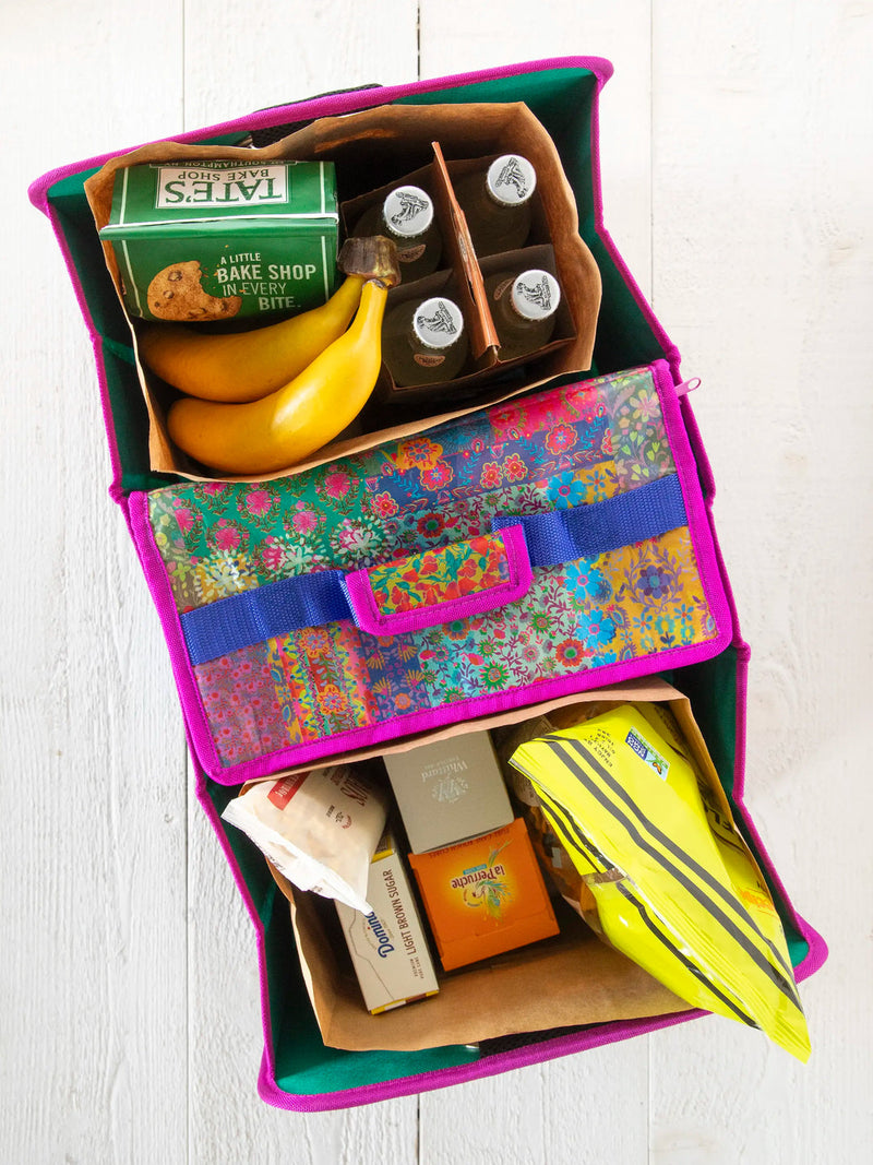 Natural Life Car Trunk Organizer - Navy Folk Flower