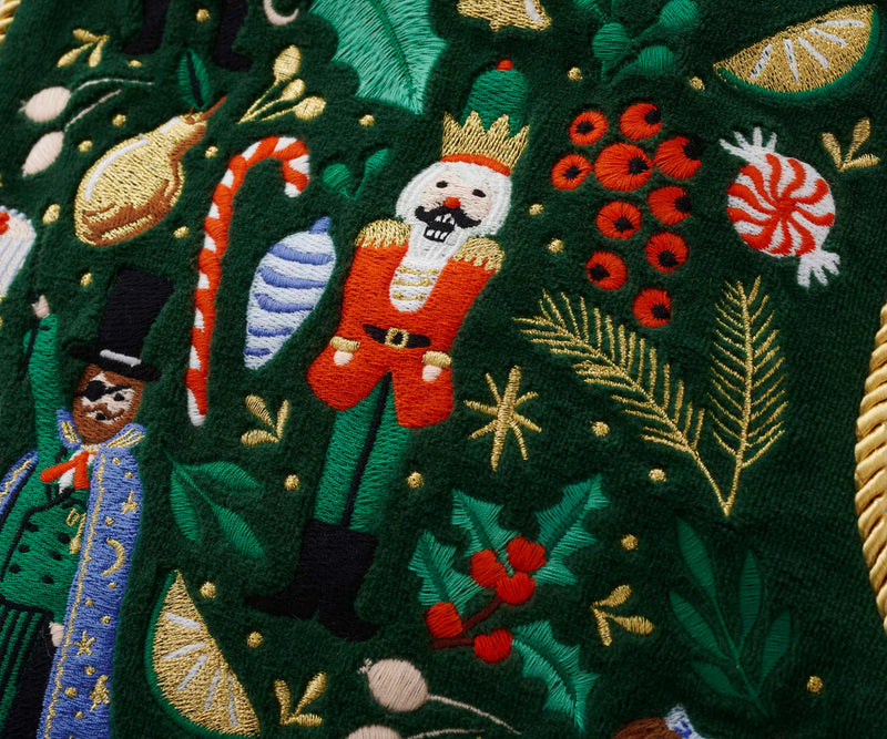RIFLE PAPER CO. Nutcracker Embroidered Stocking