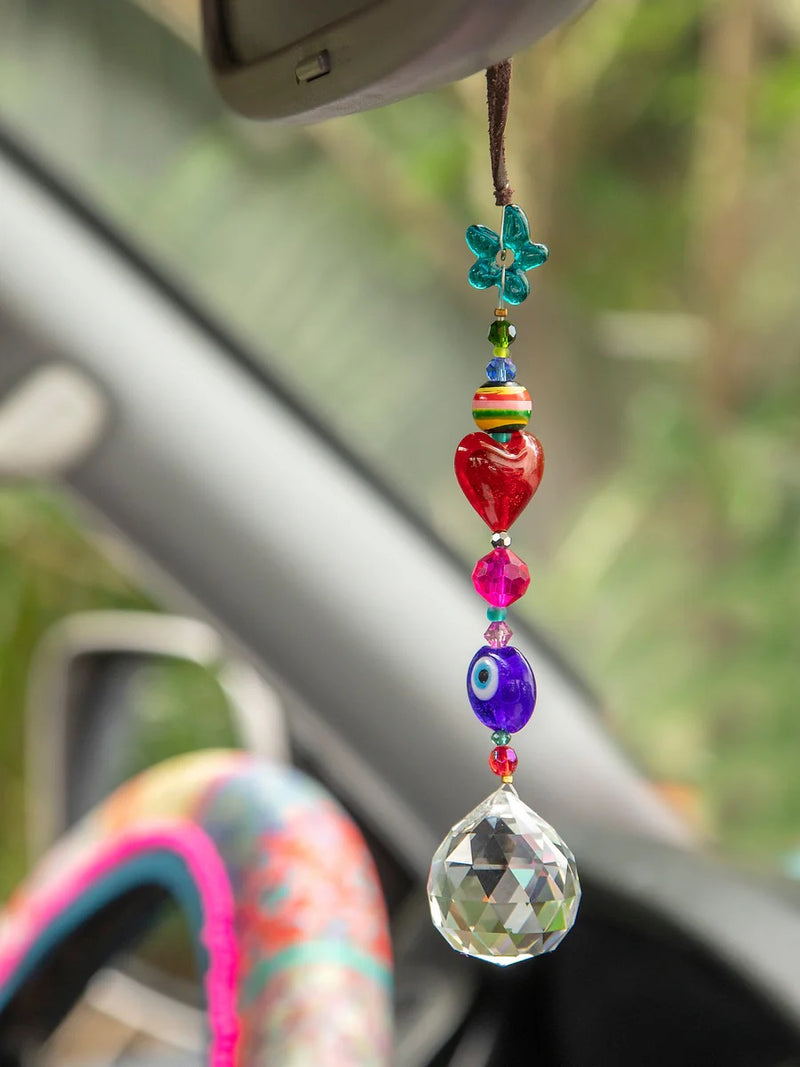Natural Life Sun Catcher Car Charm - Evil Eye