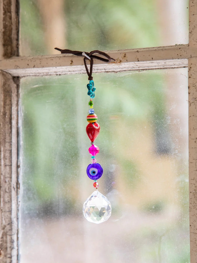 Natural Life Sun Catcher Car Charm - Evil Eye