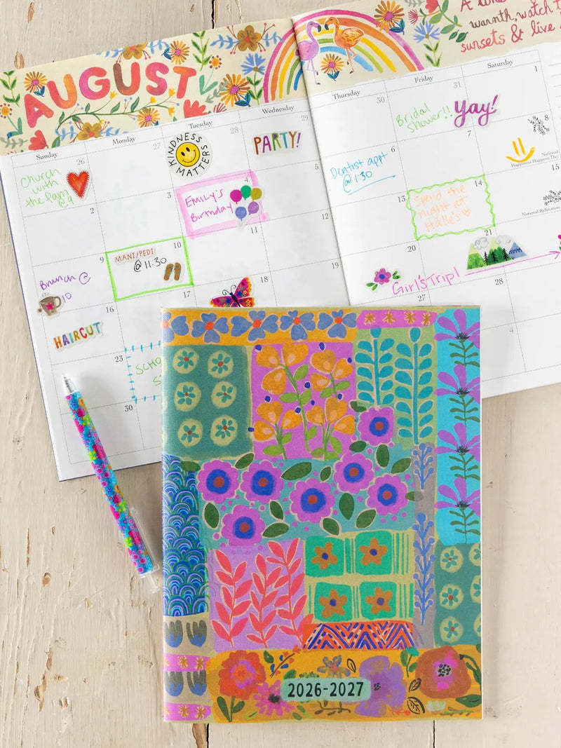 Natural Life Academic Planner 2026-2027 - Turquoise Patchwork