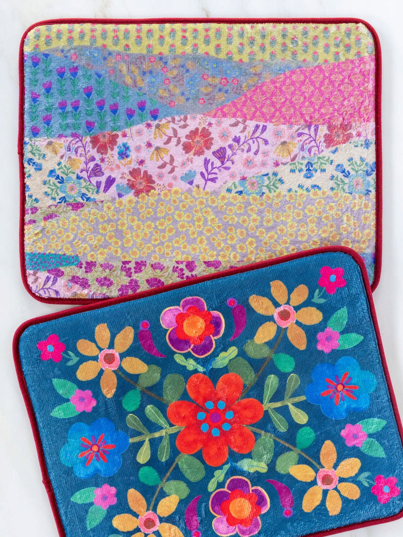 Natural Life Reversible Dish Drying Mat - Garden Waves