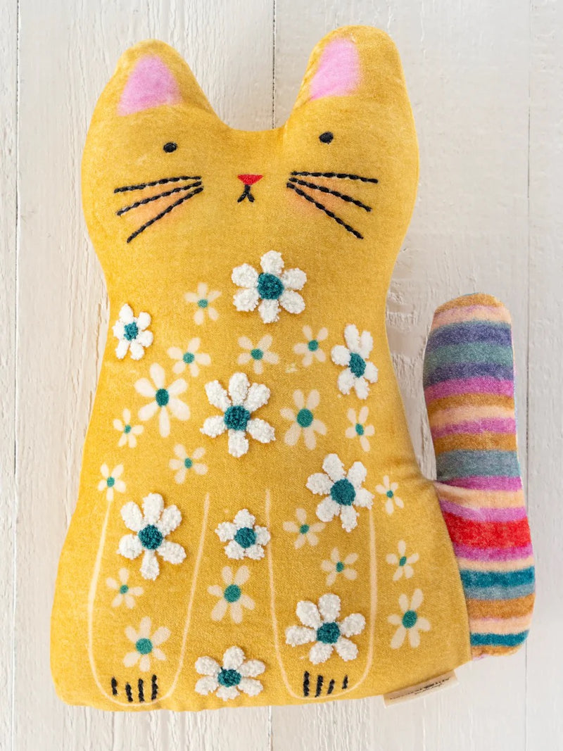 Natural Life® Cutest Ever Cotton Velvet Pillow - Cat