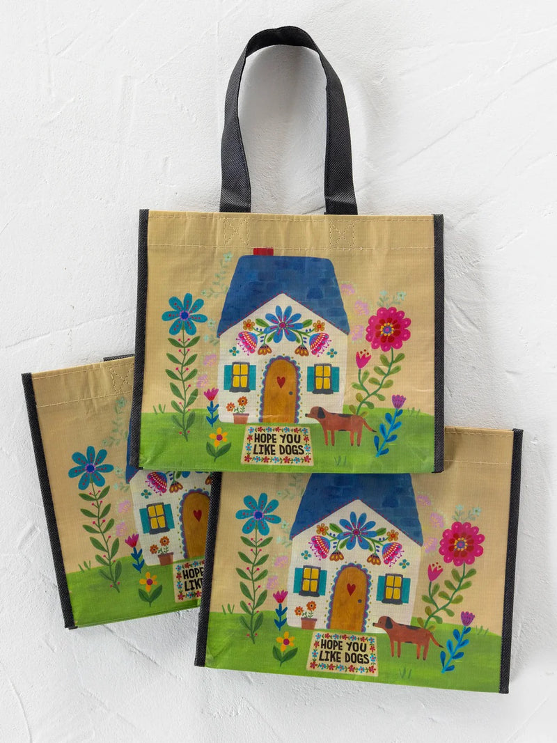 Natural Life Recycled Medium Happy Bag - Hope You Like Dogs