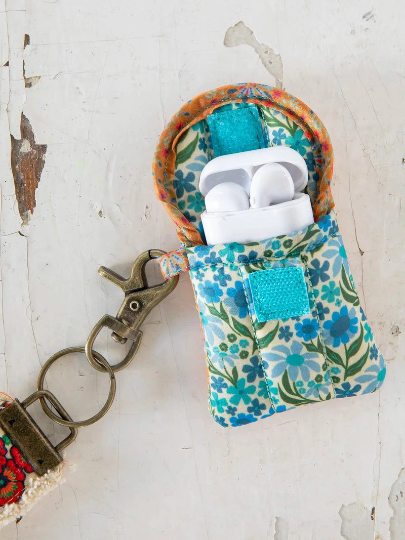 Natural Life® Ear Bud Case -  Yellow Garland Medallion