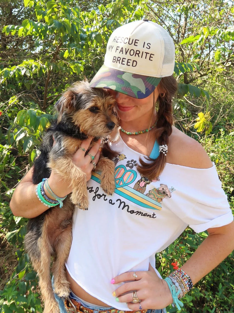 Natural Life Embroidered Trucker Hat -  Rescue Is My Favorite Breed