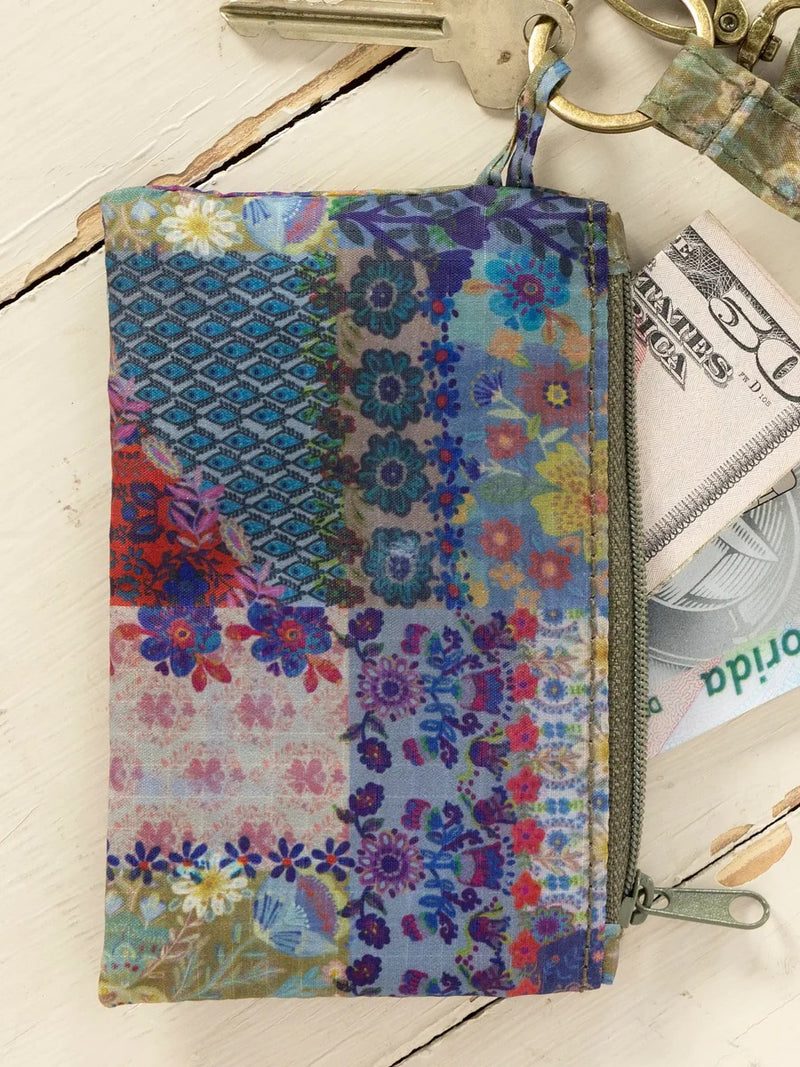 Natural Life® Zip Pouch Lanyard - Blue Patchwork