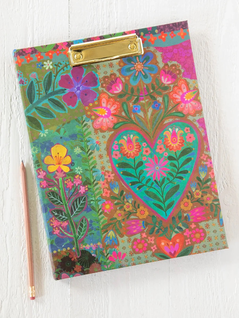 Natural Life® Clipfolio with Notepad - Teal Heart