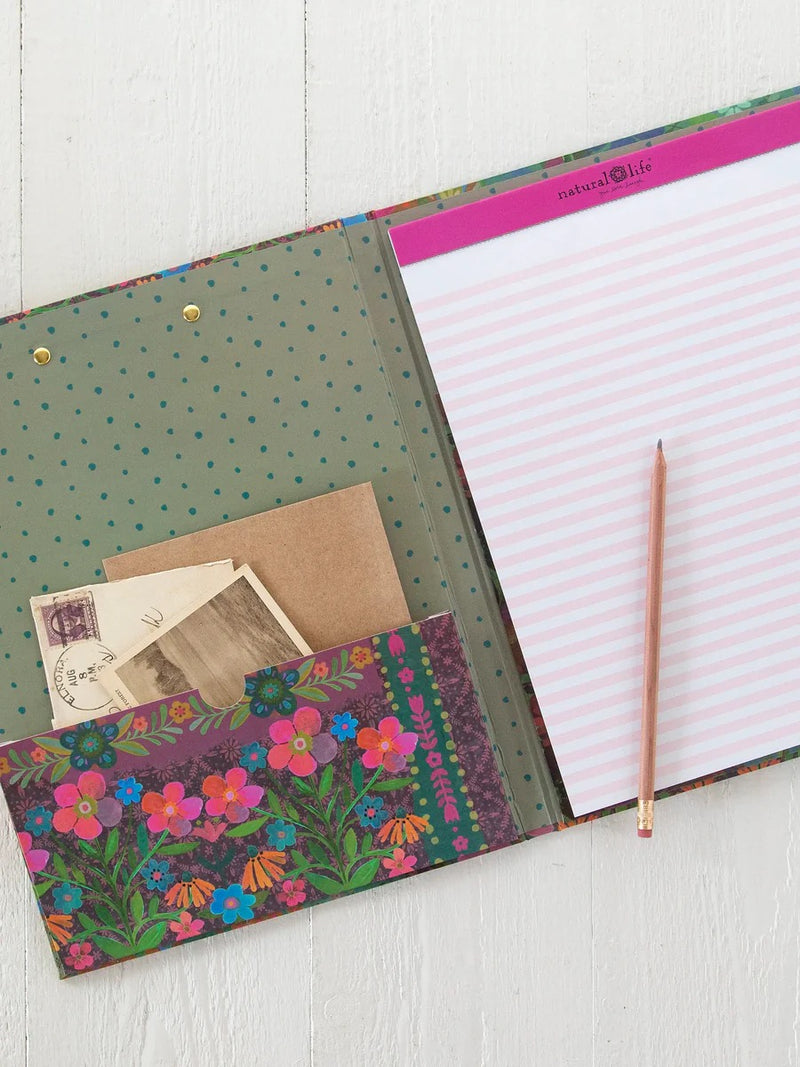 Natural Life® Clipfolio with Notepad - Teal Heart