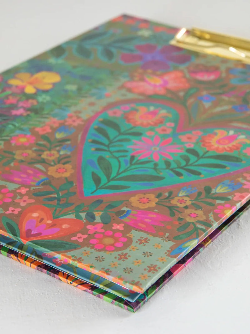 Natural Life® Clipfolio with Notepad - Teal Heart