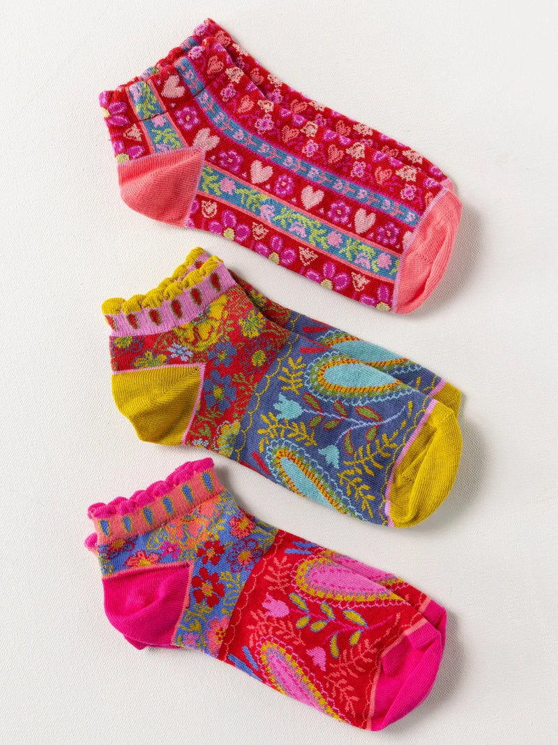 Natural Life Cozy Ankle Socks, Set of 3 - Hearts