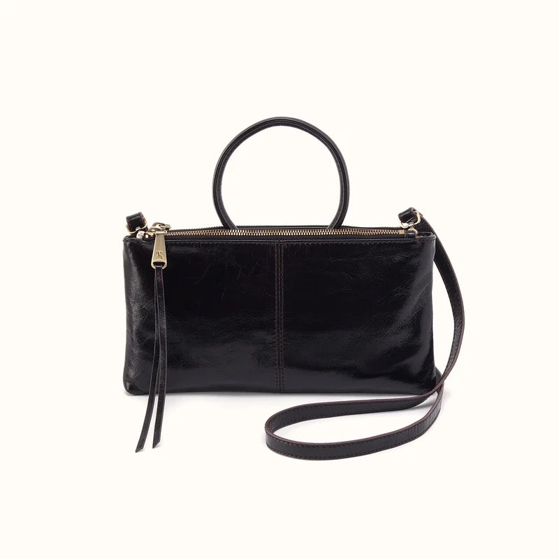 HOBO Sable Crossbody - Polished Leather | Black