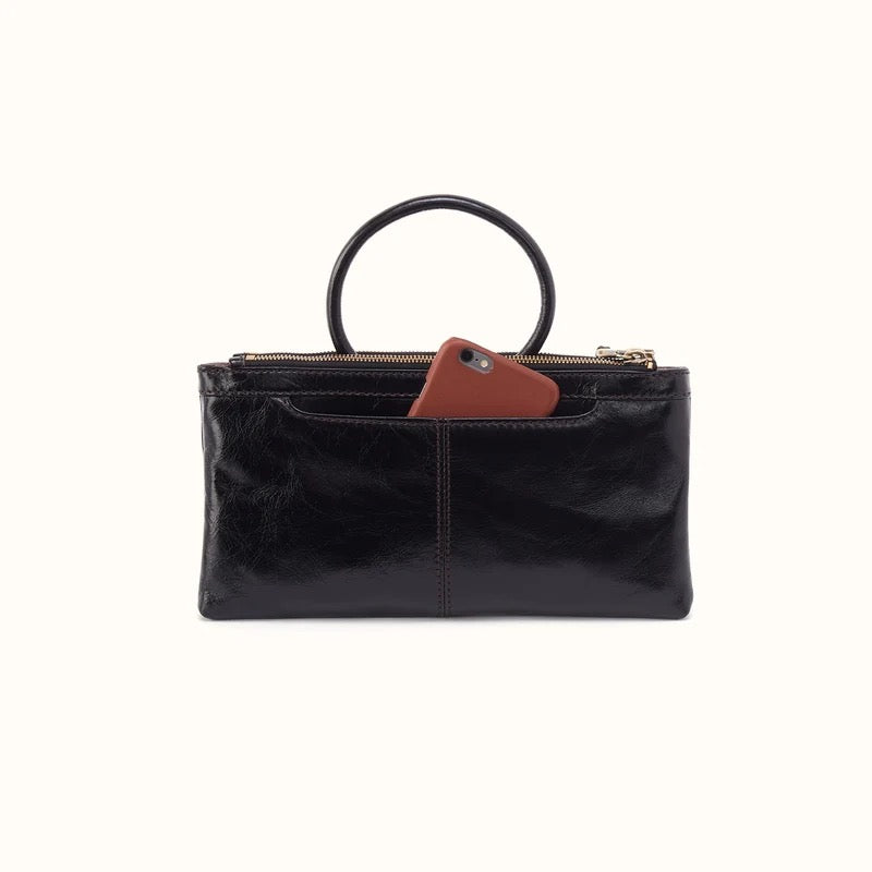 HOBO Sable Crossbody - Polished Leather | Black