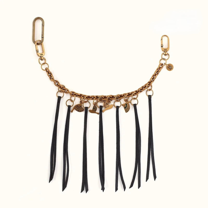 HOBO Dove Fringe Chain Swag In Pebbled Leather