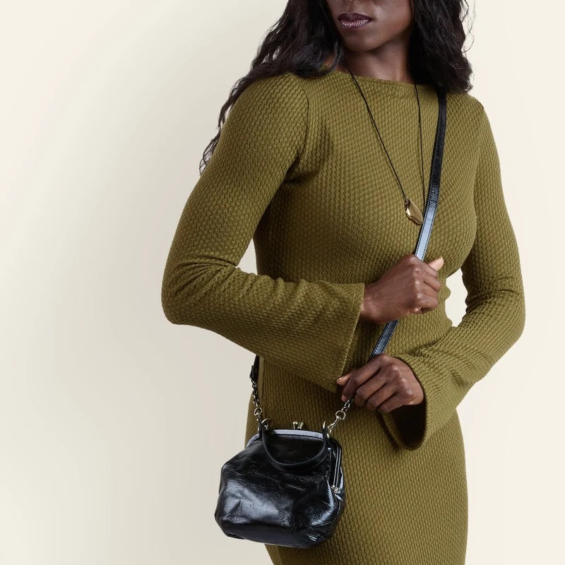 HOBO Alba Frame Crossbody Bag - Black