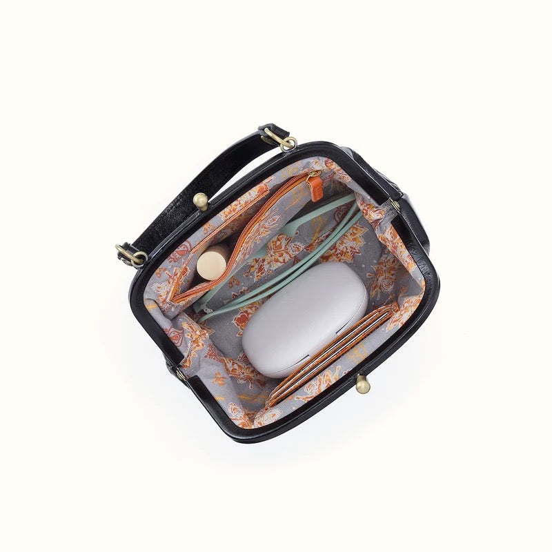 HOBO Alba Frame Crossbody Bag - Black