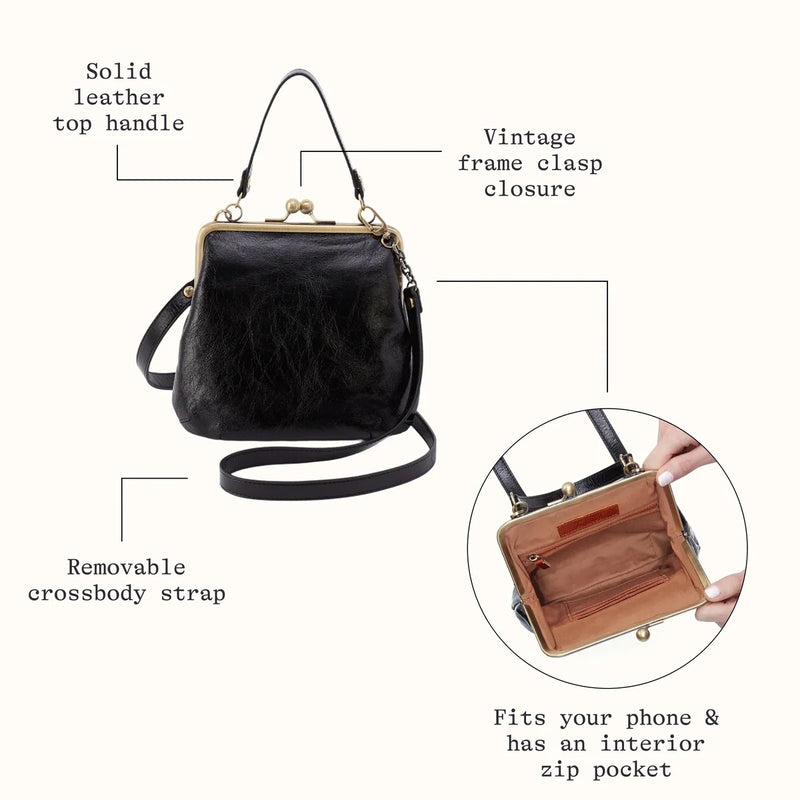 HOBO Alba Frame Crossbody Bag - Black