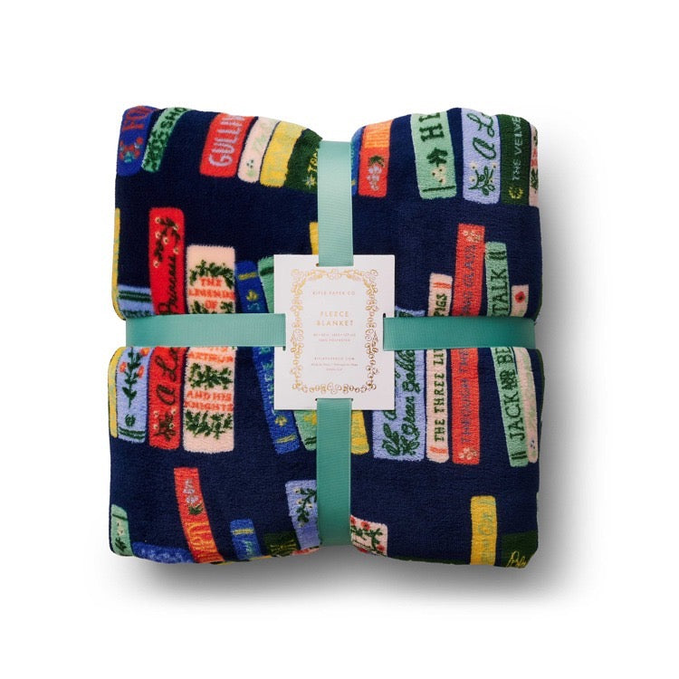 RIFLE PAPER CO. Bookshelf Fleece Blanket