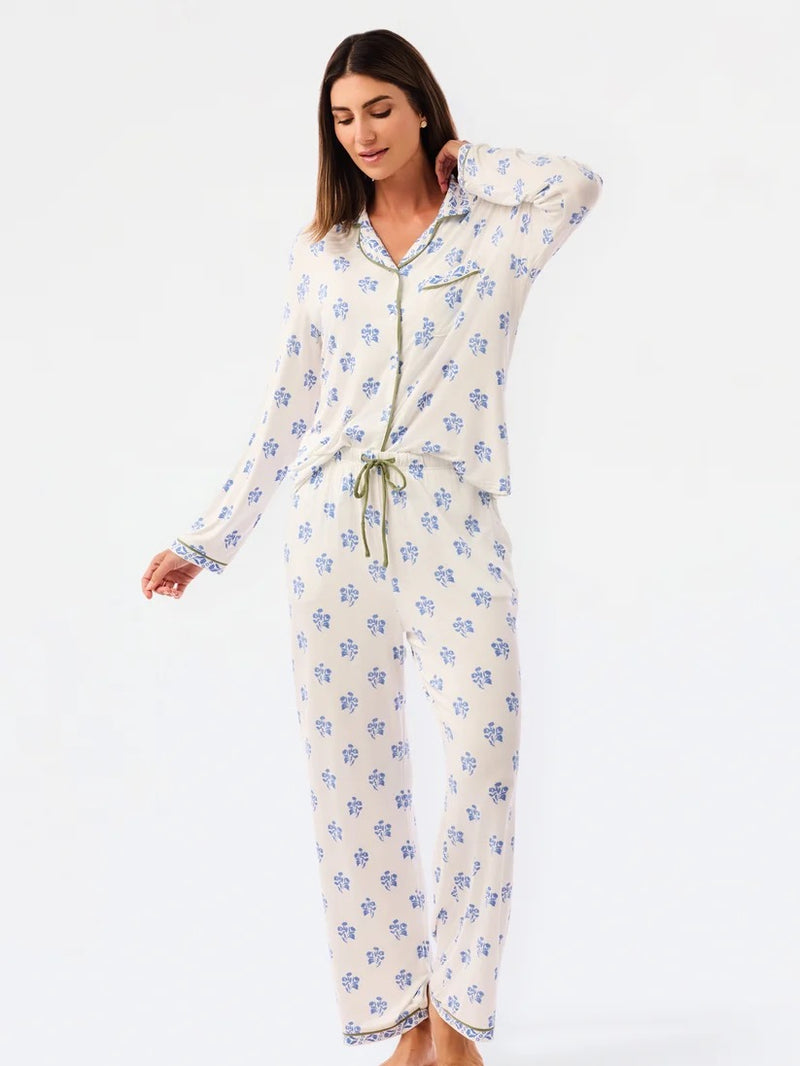 Mary Square - Women's Charlotte Pants Set | Moonlit Grace Blue