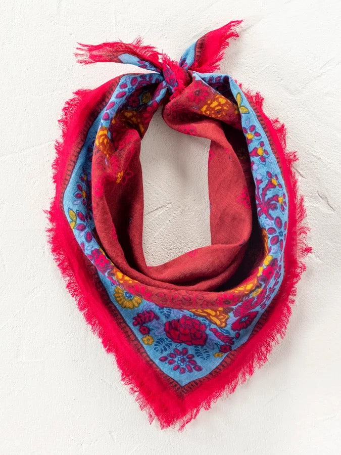 Natural Life® Printed Cotton Bandana - Burgundy Spring