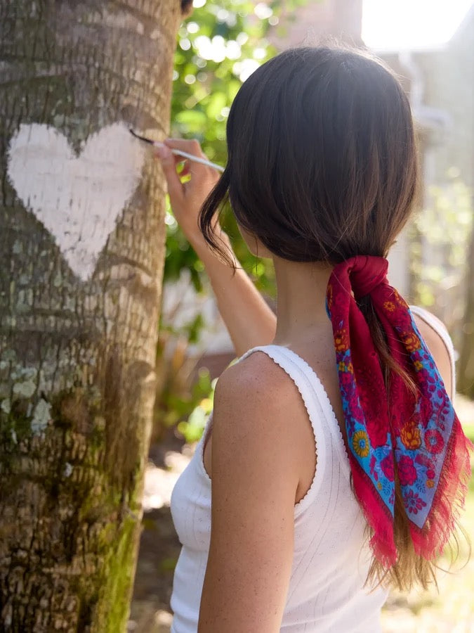 Natural Life® Printed Cotton Bandana - Burgundy Spring