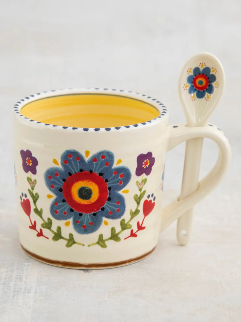 Natural Life® Hazel Mug & Spoon Set - Thankful Grateful Blessed