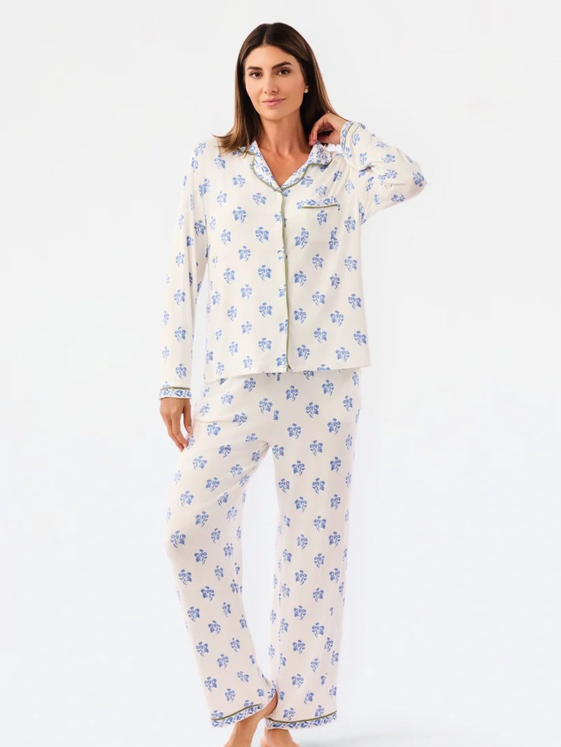 Mary Square - Women's Charlotte Pants Set | Moonlit Grace Blue