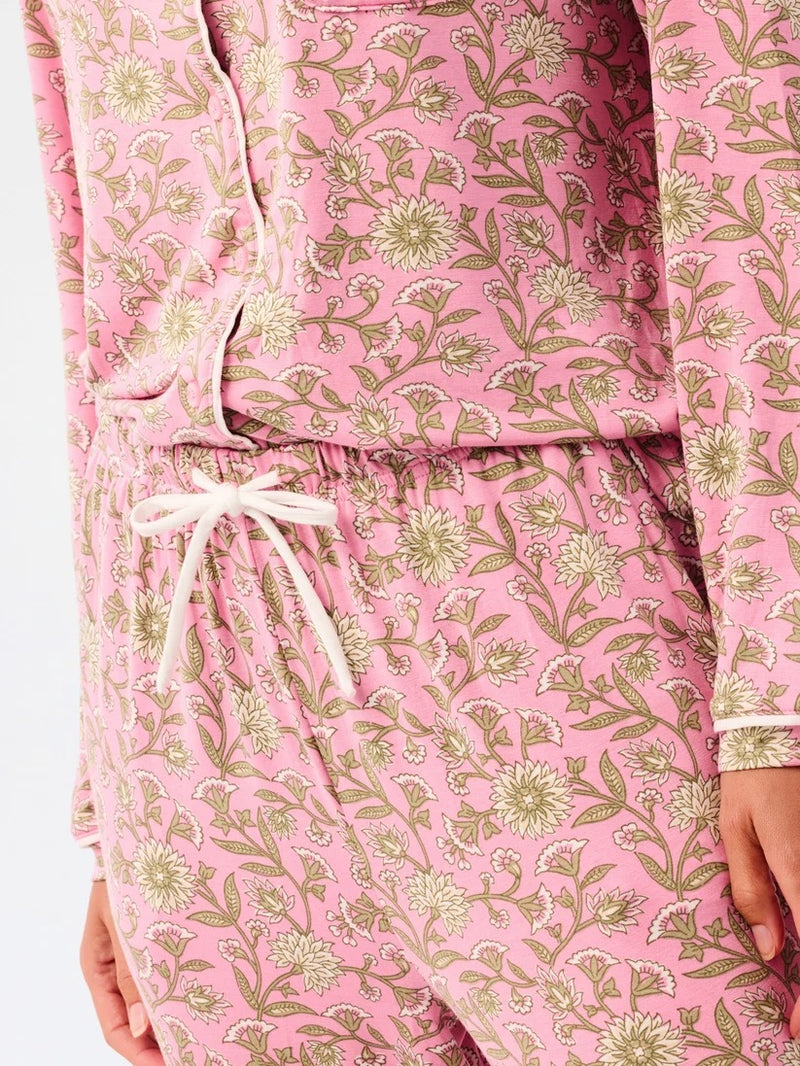 Mary Square - Women's Charlotte Pants Set | Thistle Vines Pink