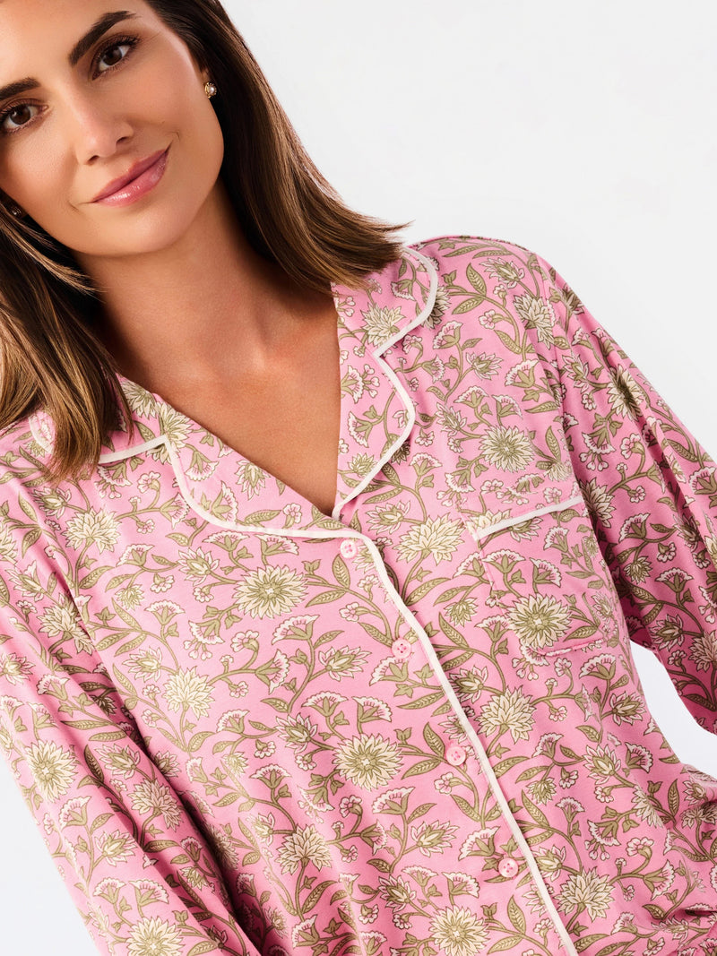 Mary Square - Women's Charlotte Pants Set | Thistle Vines Pink