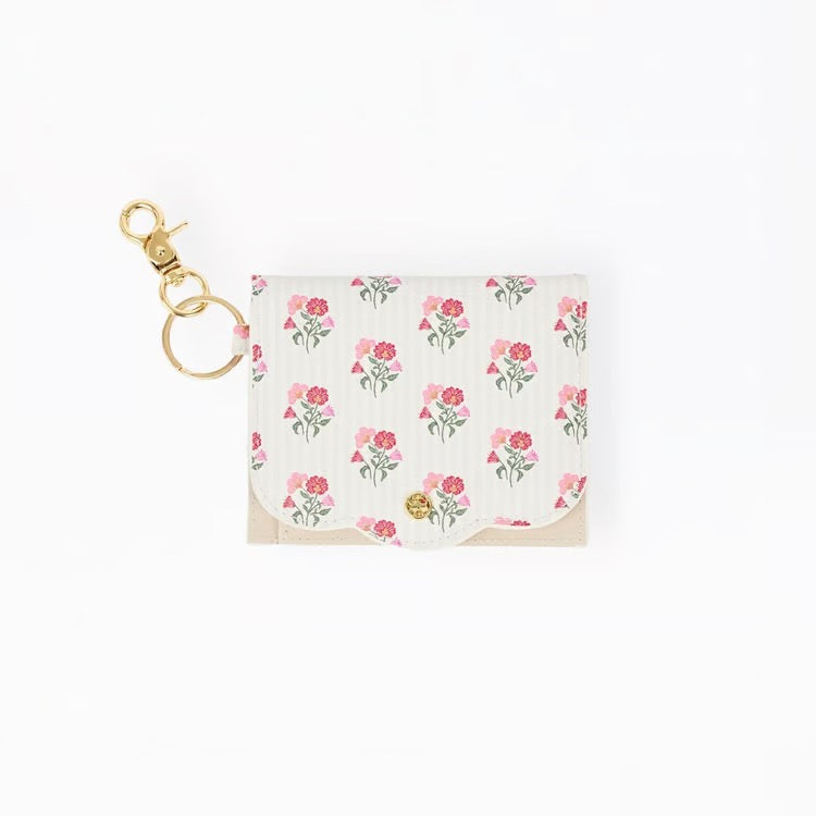 Mary Square - ID Wallet Printed Scalloped Meadow Blush